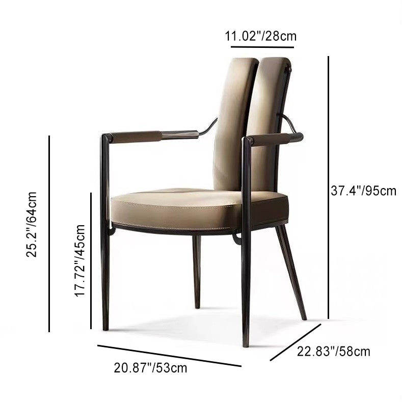 Contemporary Nordic Square Upholstered Leather Stainless Steel Dining Chair Backrest For Dining Room