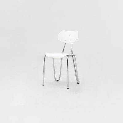 Chaise de salle à manger moderne minimaliste ronde géométrique en acier inoxydable faux planche 