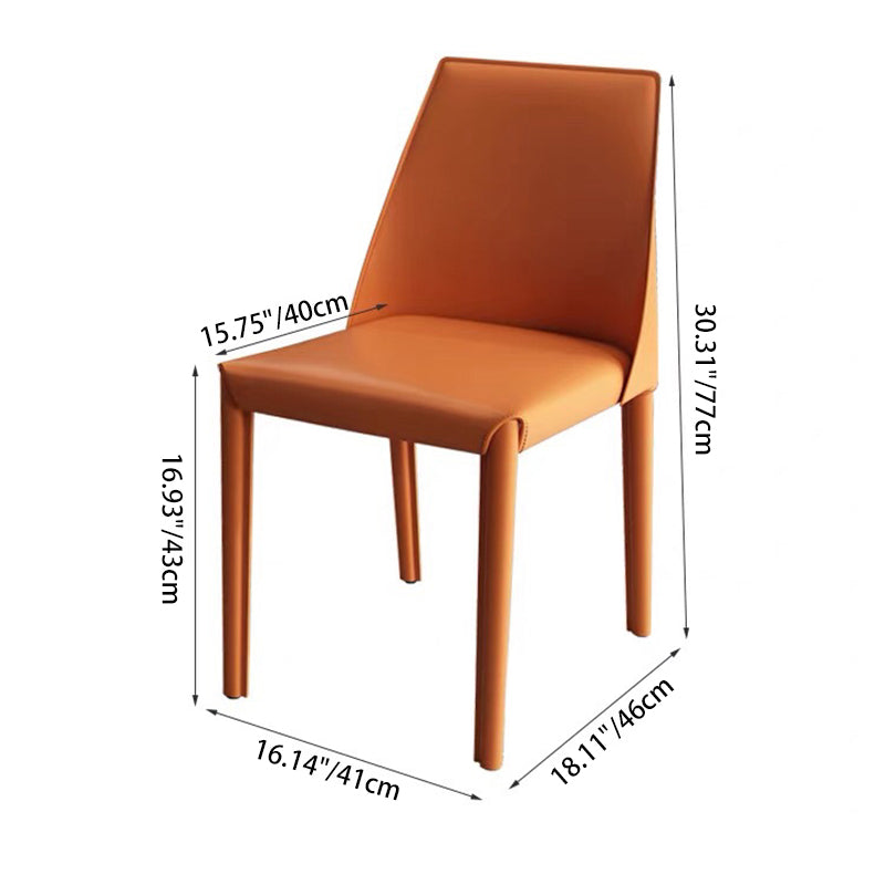 Zeitgenössischer nordischer quadratischer gepolsterter Leder-Esszimmerstuhl aus Karbonstahl mit Rückenlehne für das Esszimmer 