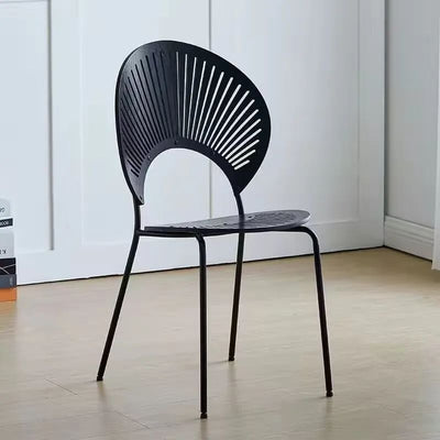 Contemporary Nordic Shell Solid Wood Carbon Steel Dining Chair Backrest For Dining Room