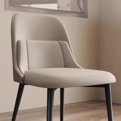 Modern Luxury Rectangular PVC Metal Dining Chair Backrest For Dining Room