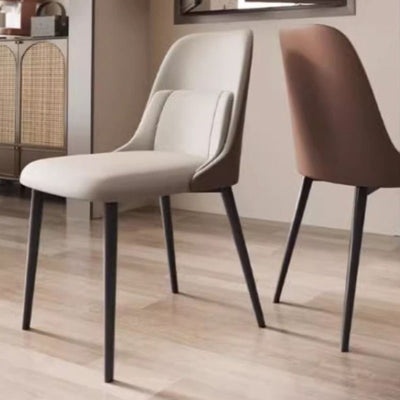 Modern Luxury Rectangular PVC Metal Dining Chair Backrest For Dining Room