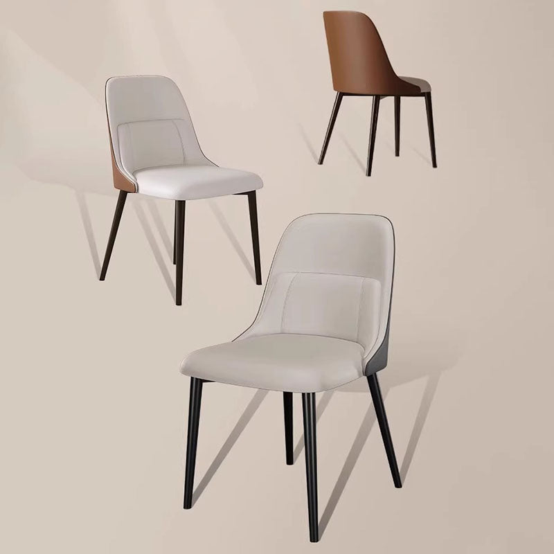 Modern Luxury Rectangular PVC Metal Dining Chair Backrest For Dining Room