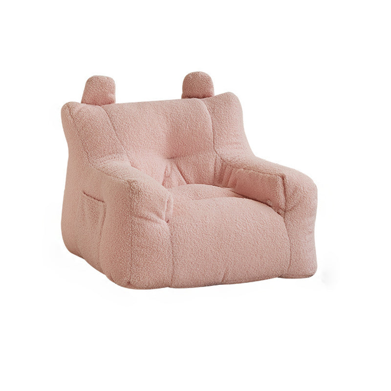 Contemporary Creative Kids Square Cute Ear Lambswool Fabric EPS Sofa Armrest Backrest Storage Pocket For Living Room