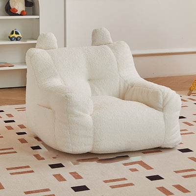 Contemporary Creative Kids Square Cute Ear Lambswool Fabric EPS Sofa Armrest Backrest Storage Pocket For Living Room