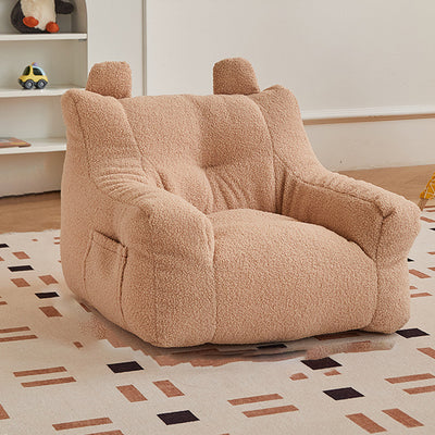 Contemporary Creative Kids Square Cute Ear Lambswool Fabric EPS Sofa Armrest Backrest Storage Pocket For Living Room