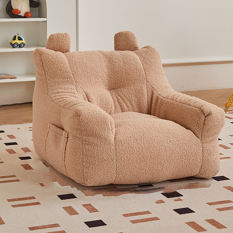 Contemporary Creative Kids Square Cute Ear Lambswool Fabric EPS Sofa Armrest Backrest Storage Pocket For Living Room