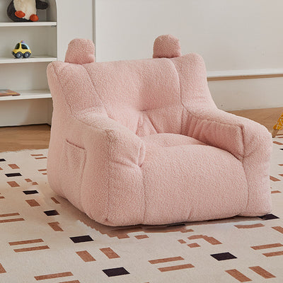 Contemporary Creative Kids Square Cute Ear Lambswool Fabric EPS Sofa Armrest Backrest Storage Pocket For Living Room