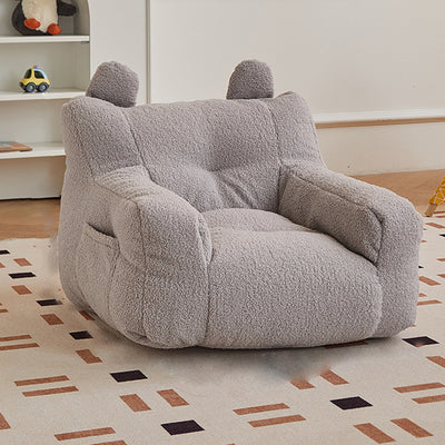 Contemporary Creative Kids Square Cute Ear Lambswool Fabric EPS Sofa Armrest Backrest Storage Pocket For Living Room