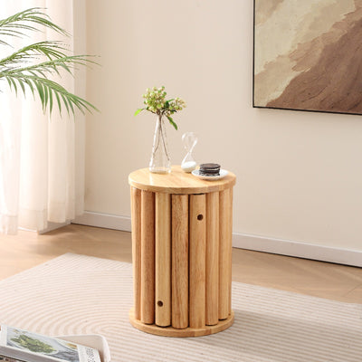 Traditional Chinese Rubber Wood Round Low Stool Backless Stackable For Dining Room