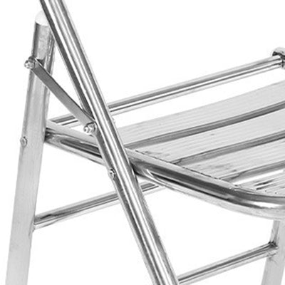 Contemporary Industrial Stainless Steel Square Outdoor Dining Chair Foldable Backrest For Outdoor