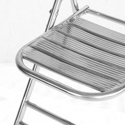 Chaise de salle à manger extérieure carrée en acier inoxydable industriel contemporain avec dossier pliable pour l'extérieur 