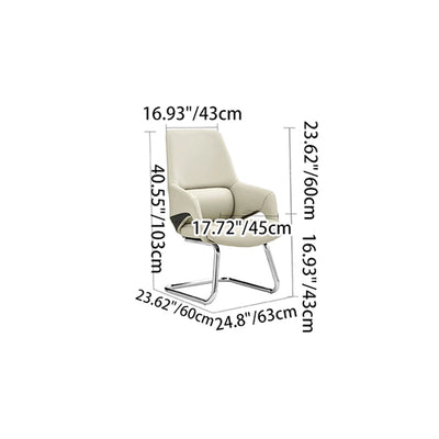 Simplicité Moderne Silicone Cuir Alliage d'Aluminium Éponge Chaise de Bureau Rectangulaire avec Accoudoirs et Appui-tête Inclinable pour Maison Bureau 