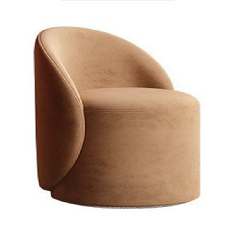 Modern Simplicity Lambswool Fleece Leather Wood Sponge Thumb Round Curved Vanity Stool Backrest Swivel For Bedroom