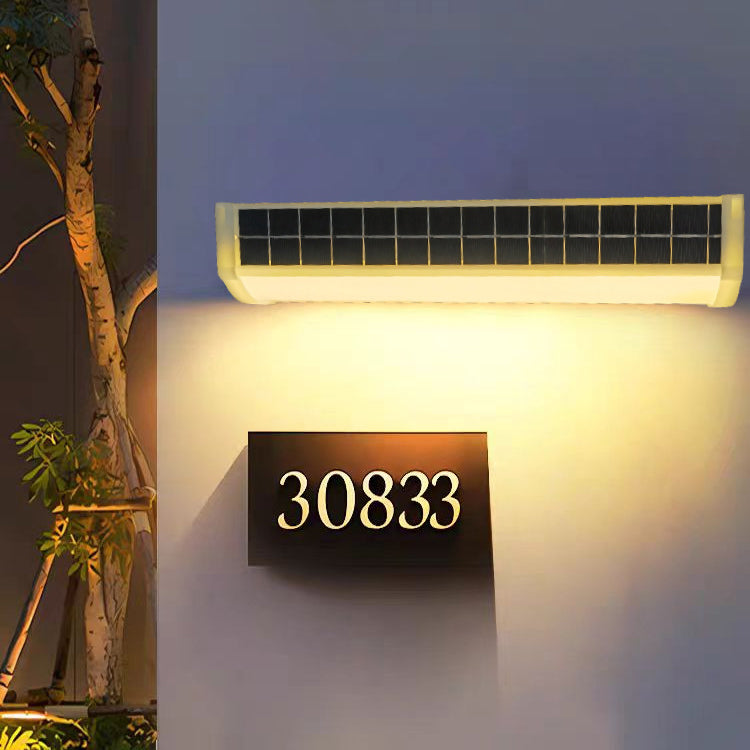 Modern Simplicity Solar Waterproof Aluminum Plastic Rectangular LED Wall Sconce Lamp For Outdoor Patio