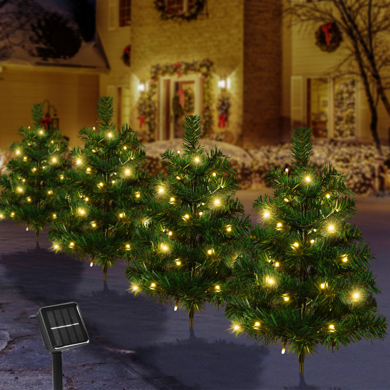 Modern Art Deco Solar Waterproof PVC Christmas Tree LED String Lights Outdoor Light For Garden