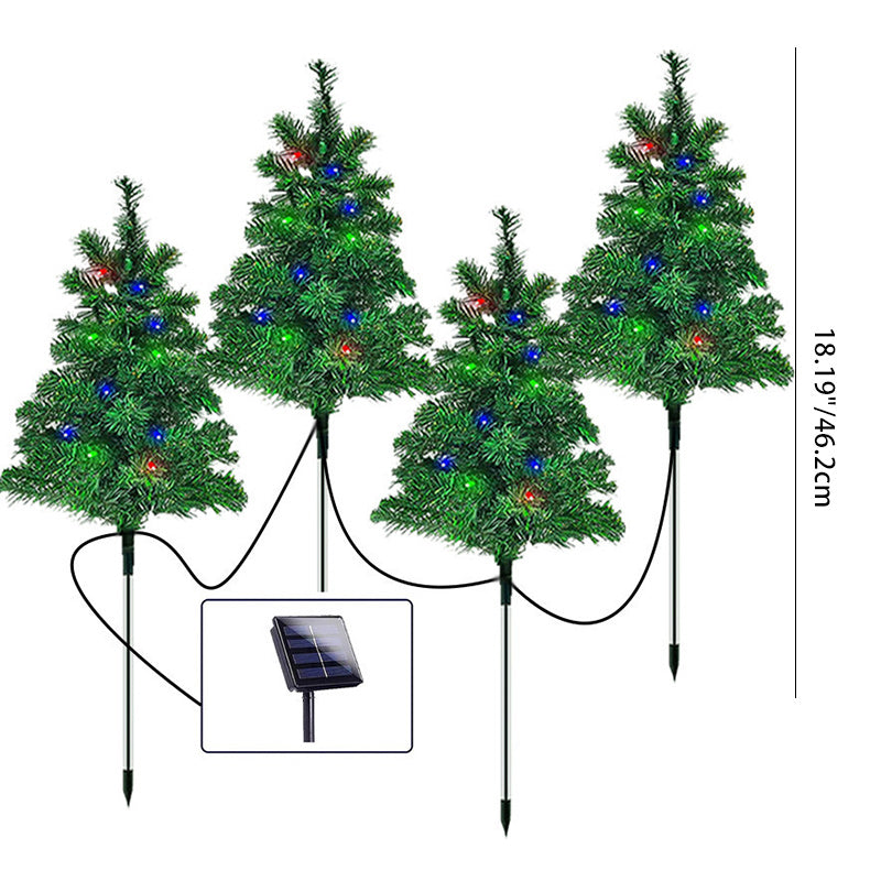 Modern Art Deco Solar Waterproof PVC Christmas Tree LED String Lights Outdoor Light For Garden