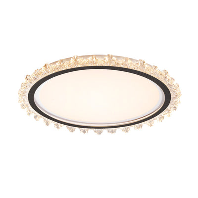 Contemporary Scandinavian Iron Acrylic Round Lace LED Flush Mount Ceiling Light For Bedroom