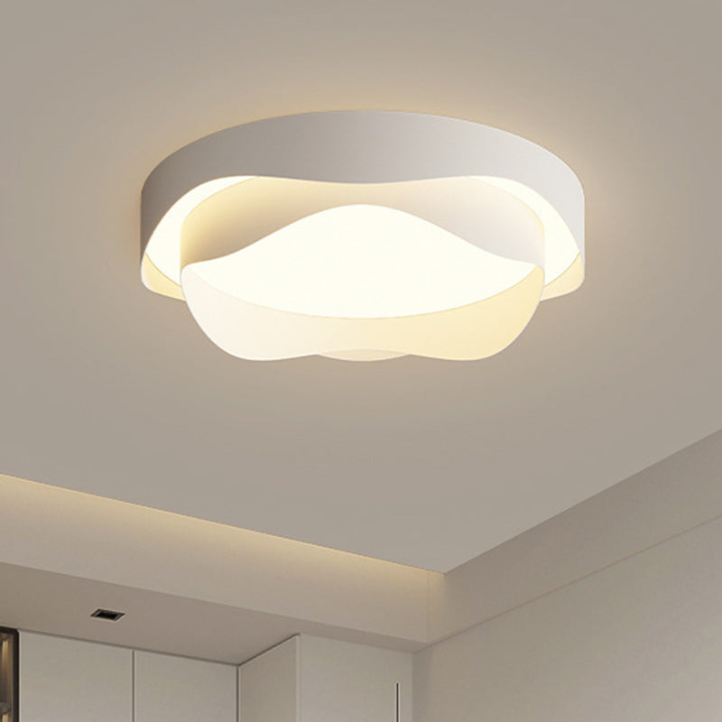 Modern Minimalist Round Iron Acrylic LED Flush Mount Ceiling Light For Living Room