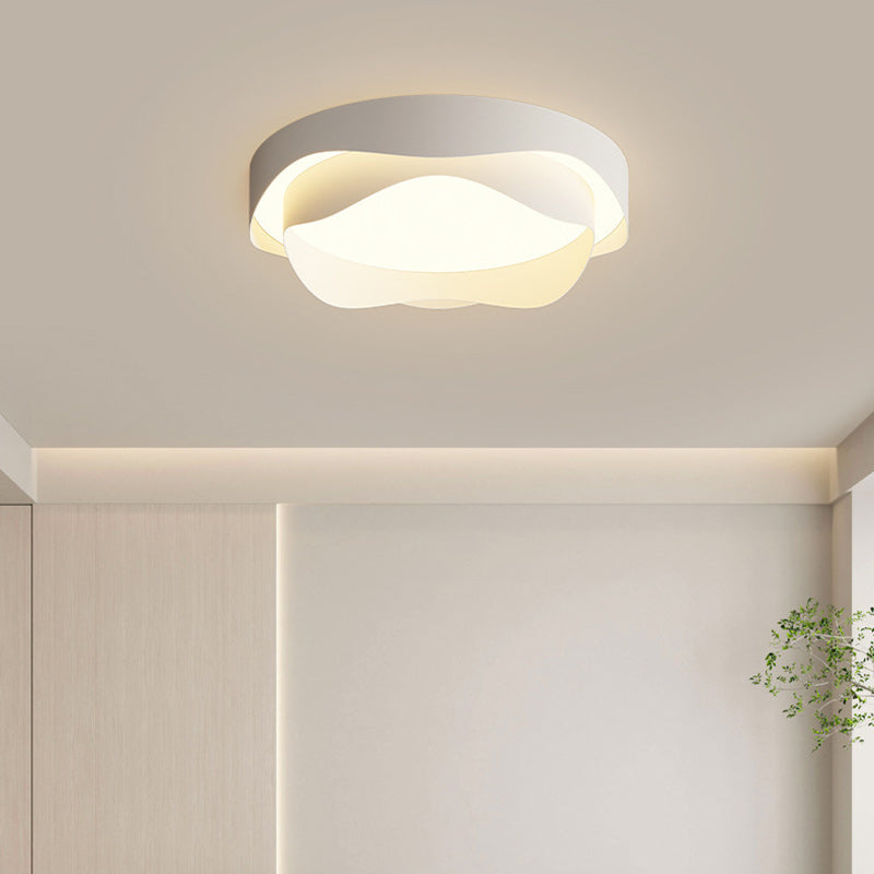 Modern Minimalist Round Iron Acrylic LED Flush Mount Ceiling Light For Living Room