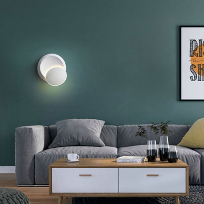 Modern Minimalist Round Acrylic Iron LED Wall Sconce Lamp For Living Room