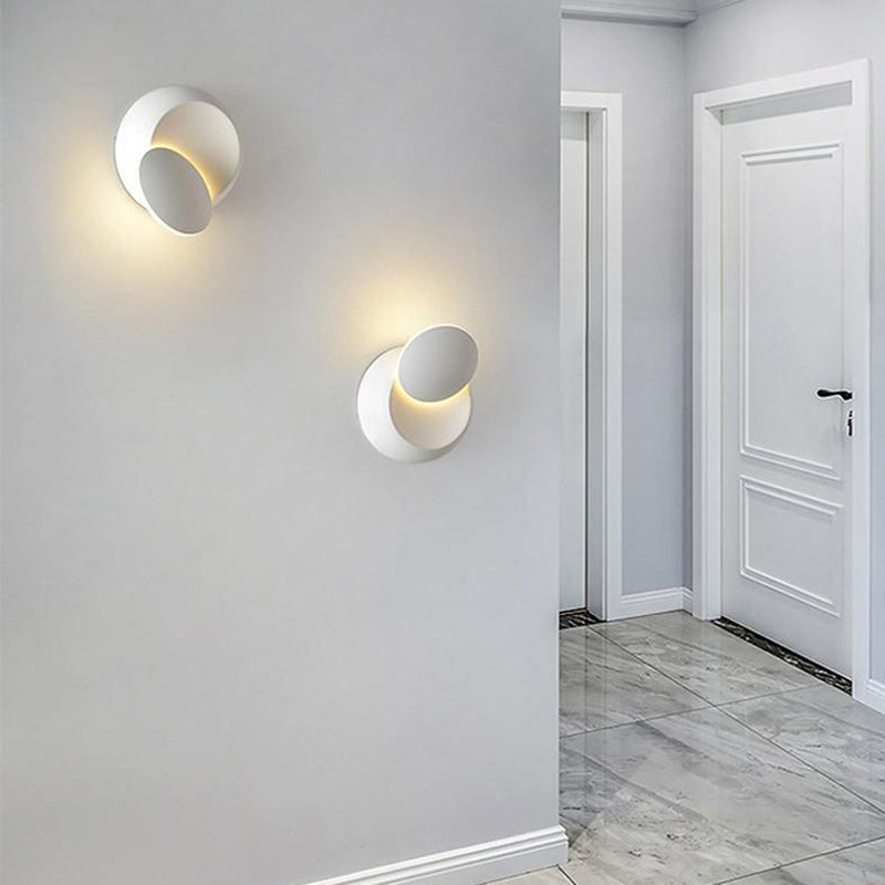 Modern Minimalist Round Acrylic Iron LED Wall Sconce Lamp For Living Room