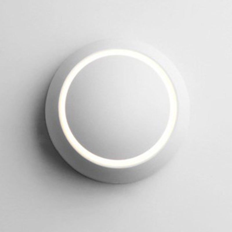 Modern Minimalist Round Acrylic Iron LED Wall Sconce Lamp For Living Room