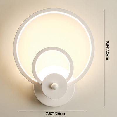 Contemporary Nordic Round Iron Plastic LED Wall Sconce Lamp For Living Room