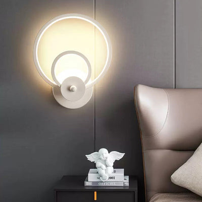 Contemporary Nordic Round Iron Plastic LED Wall Sconce Lamp For Living Room