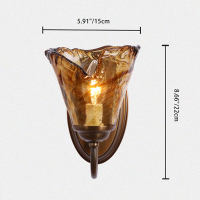 Traditional European Bottle Copper Glass 1-Light Wall Sconce Lamp For Living Room