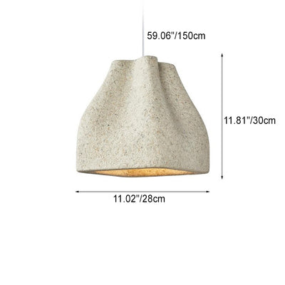 Traditional Japanese Drum Resin 1-Light Pendant Light For Living Room