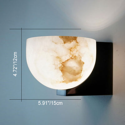 Contemporary Luxury Globe Marble Iron 1-Light Wall Sconce Lamp For Living Room