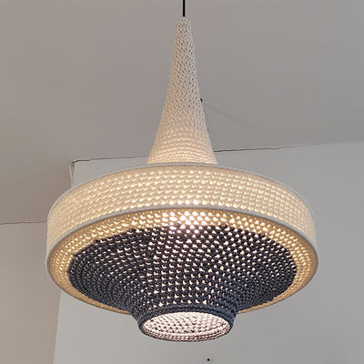 Contemporary Nordic Round Rope Iron 1-Light Pendant Light For Living Room