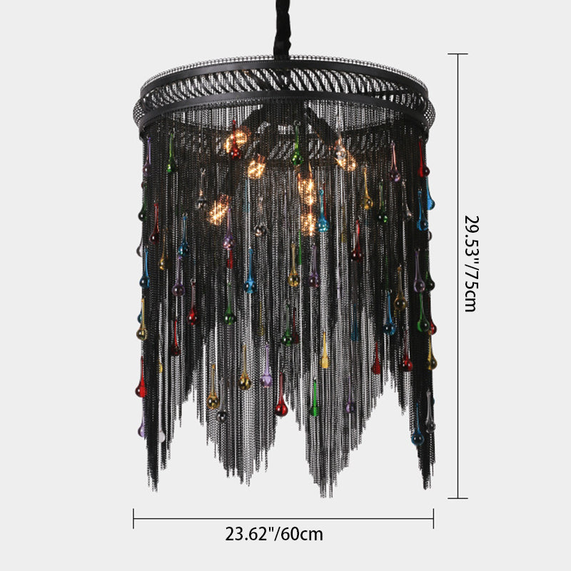 Contemporary Luxury Teardrop Aluminum Iron Glass 6-Light Chandelier For Living Room