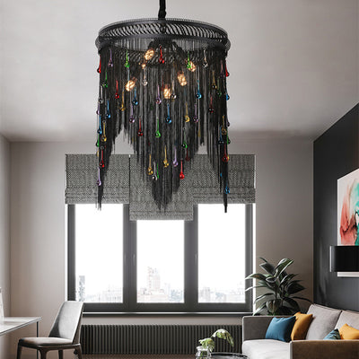 Contemporary Luxury Teardrop Aluminum Iron Glass 6-Light Chandelier For Living Room