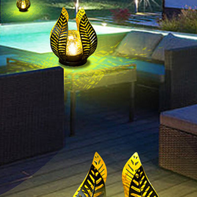 Contemporary Creative Leaf Iron Plastic LED Landscape Waterproof Light For Garden