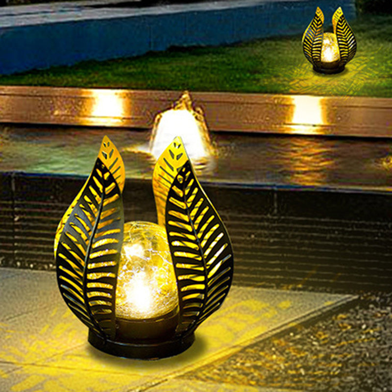 Contemporary Creative Leaf Iron Plastic LED Landscape Waterproof Light For Garden