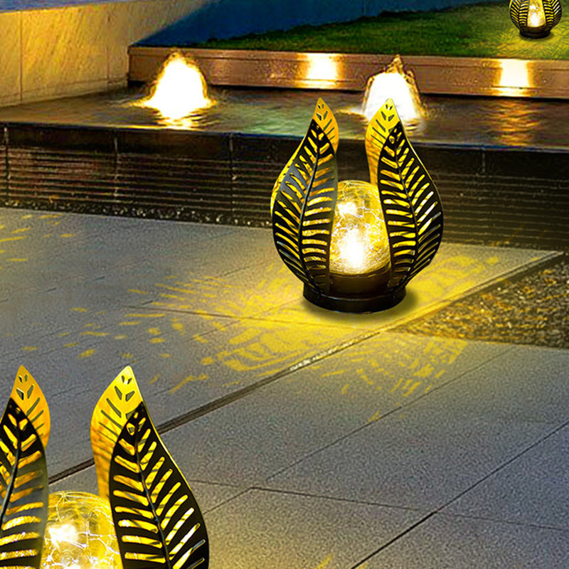 Contemporary Creative Leaf Iron Plastic LED Landscape Waterproof Light For Garden