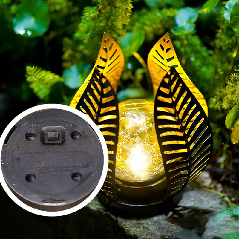 Contemporary Creative Leaf Iron Plastic LED Landscape Waterproof Light For Garden