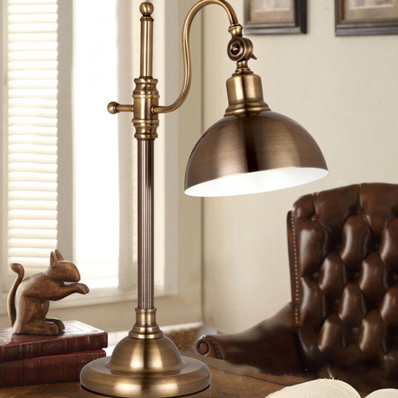 Contemporary Retro Dome Iron 1-Light Table Lamp For Living Room