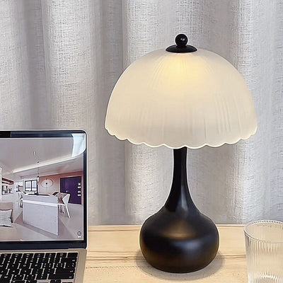 Contemporary Nordic Dome Iron Glass 1-Light Table Lamp For Living Room