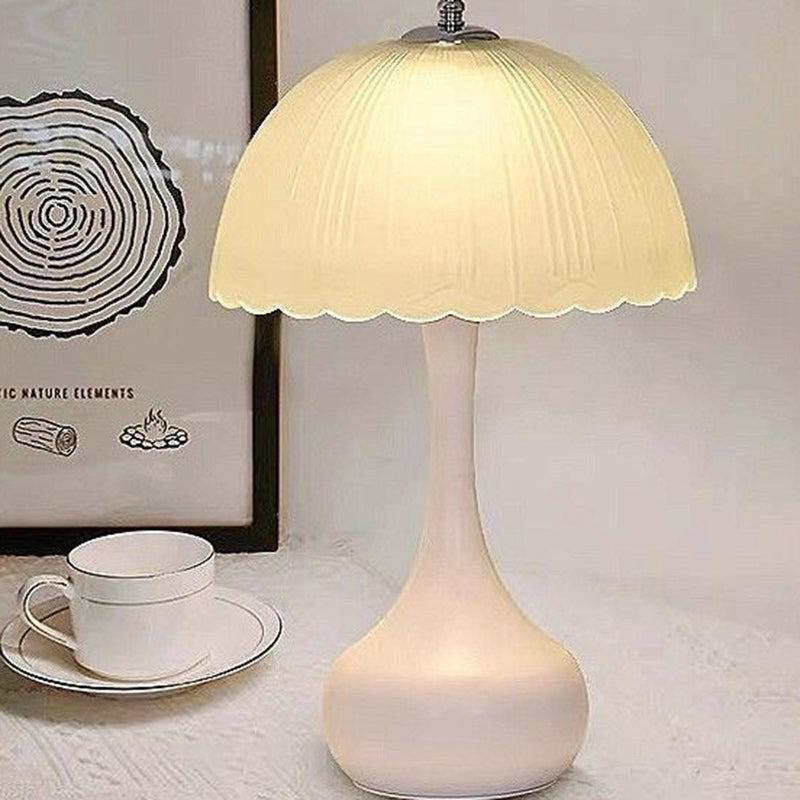 Contemporary Nordic Dome Iron Glass 1-Light Table Lamp For Living Room