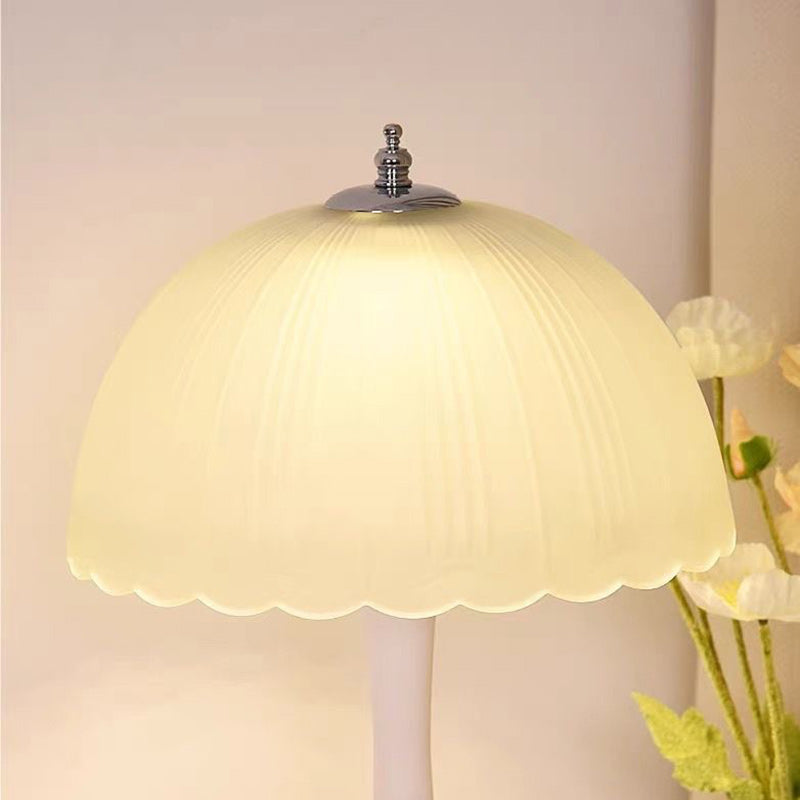 Contemporary Nordic Dome Iron Glass 1-Light Table Lamp For Living Room