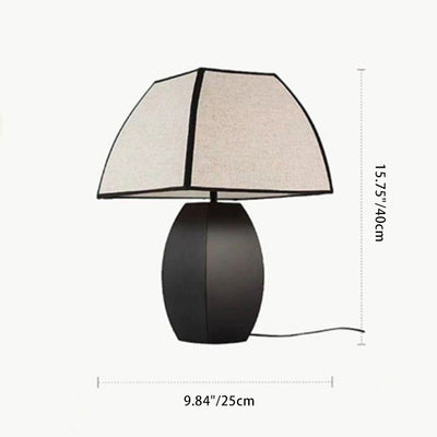 Contemporary Retro Drum Iron Fabric 1-Light Table Lamp For Living Room