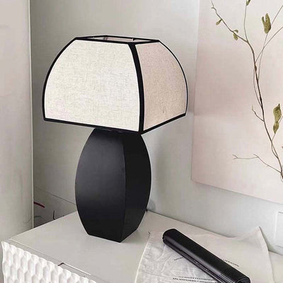 Contemporary Retro Drum Iron Fabric 1-Light Table Lamp For Living Room