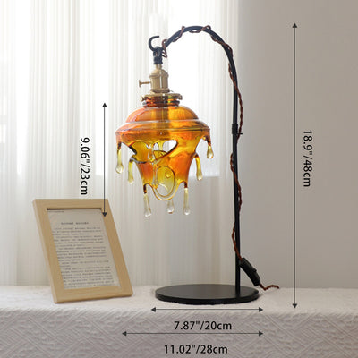 Contemporary Retro Dome Resin Copper 1-Light Table Lamp For Living Room