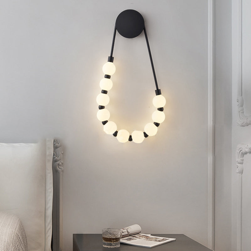 Modern Minimalist Oval Acrylic Iron LED Wall Sconce Lamp For Living Room