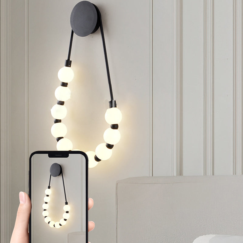 Modern Minimalist Oval Acrylic Iron LED Wall Sconce Lamp For Living Room