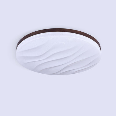 Modern Minimalist Round Wood Acrylic LED Flush Mount Ceiling Light For Living Room