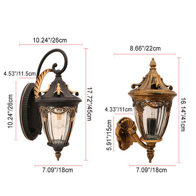 Traditional European Column Aluminum 1-Light Wall Sconce Lamp For Garden